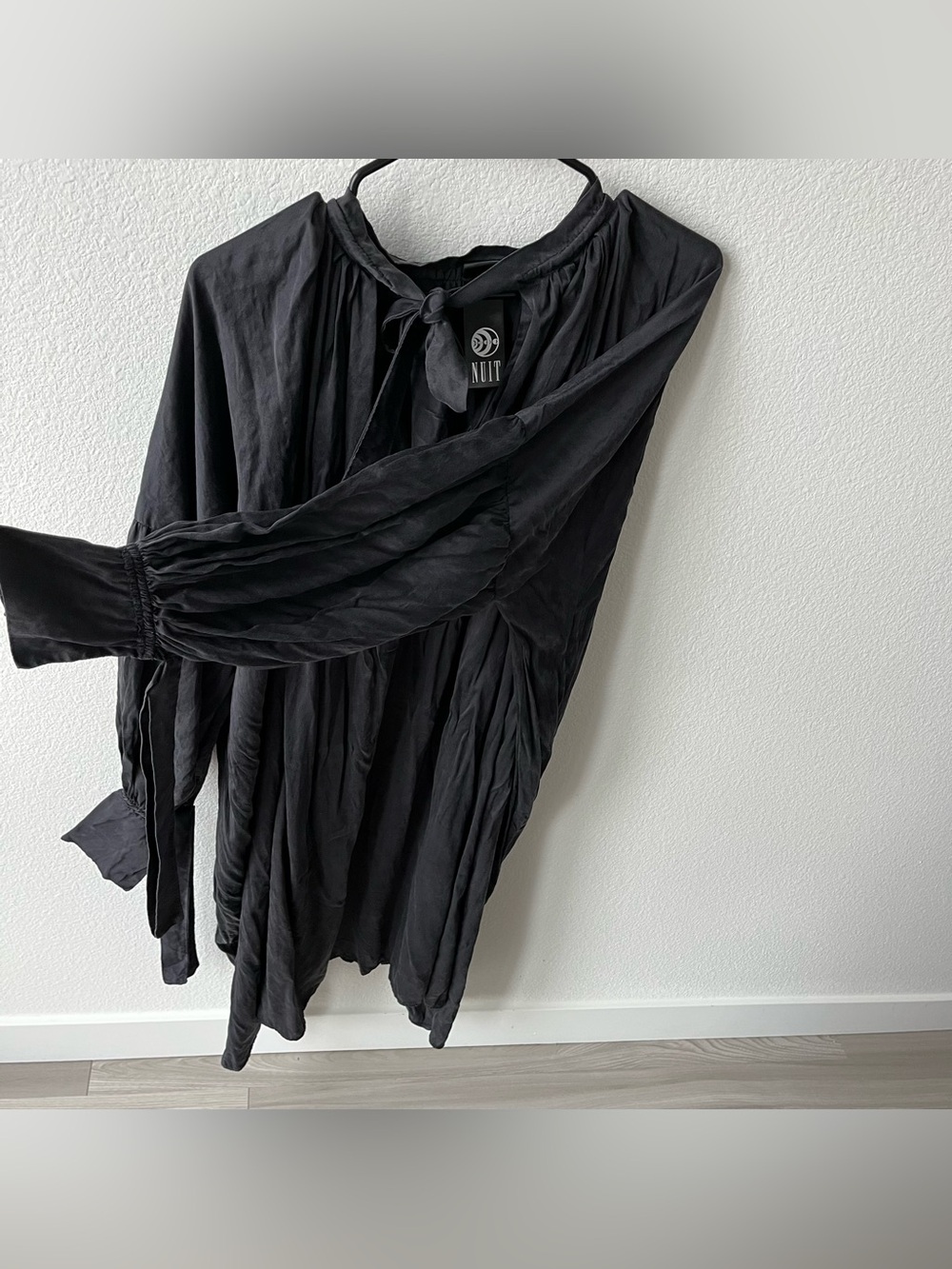 FW19: Alchemist Shirtdress in Silk Charmeuse (Limited Edition), Nuit, dark grey - Picture 12 of 13